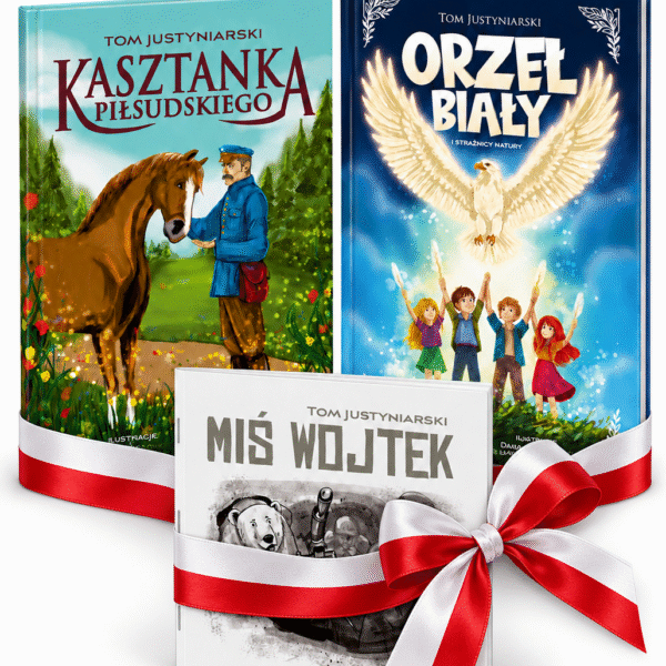 najpiekniejsze ksiazki Prezentowy zestaw trzech ksiazek z bialo czerwona wstazka